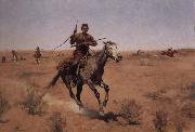 Frederic Remington The Flight oil